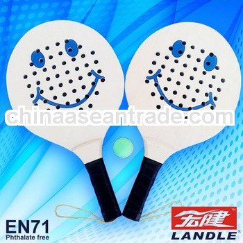 racket factory wooden beach paddle with plastic tray