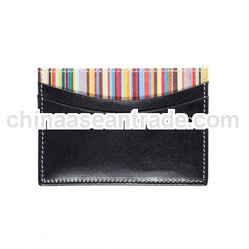 rainbow leather pocket business card holder