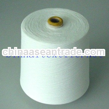 raw white 100% spun polyester yarn for weaving and knitting
