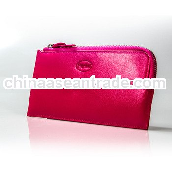 red genuine leather purse for lady factory price