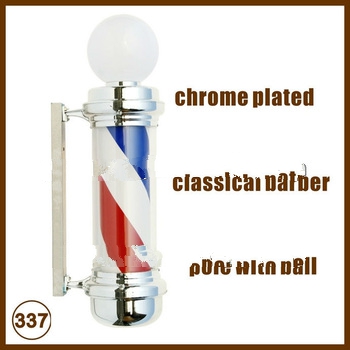 rotating cylinder chromed plated classical shop light pole barber pole sign,