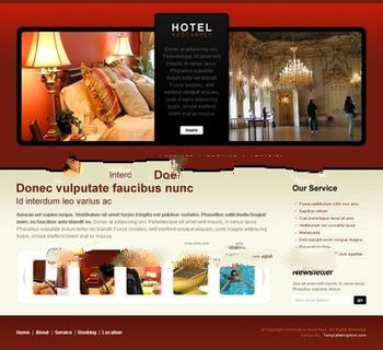 royal hotel website design with room booking system