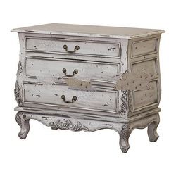 White Painted With 3 Drawers Bedside Table