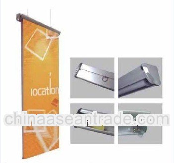 scrolling roll up stand screen display (for hanging )