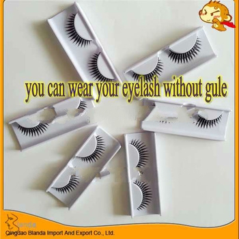 selif-adhesive strip charming wholesale false eyelash with eyelashes box