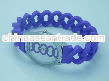 silicone braid twisted watch ladies bracelet wrist watch