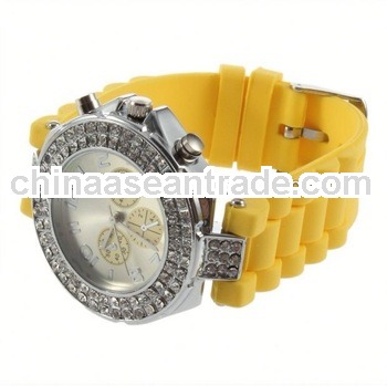 silicone diamond watch geneva diamond quartz watches