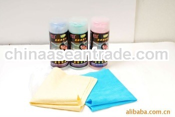 soft cool chamois towel with solid color