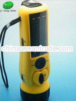solar mini led torch with cellphone charger solar dynamo torch with string