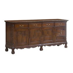 Mahogany Chippendale Buffet with 4 Doors and 4 Drawers
