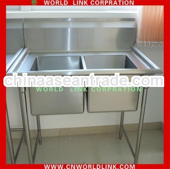 square double sink stainless steel kitchenware