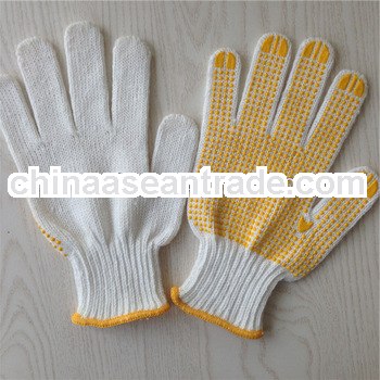string knit pvc dot work gloves