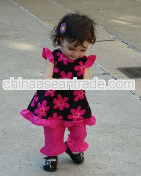 summer wear kids pant suit with sunny flowers
