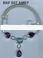 Silver Necklace with Natural Gems 1