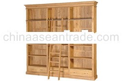 teak bookcase with ladder