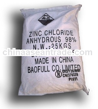 textile processing, metallurgical fluxes Zinc Chloride 98~93%