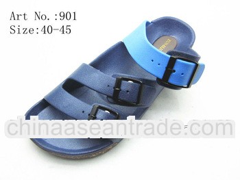three-belt with buckle outdoor slippers for men