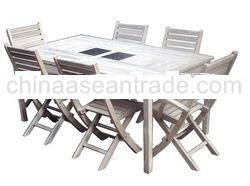 White Folding Garden Furniture Set