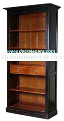 French Furniture Open Bookcase 4 Shelves 2 Drawers