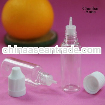 vapor liquid clear dropper pet 15ml bottle with long tip TUV/SGS certificate