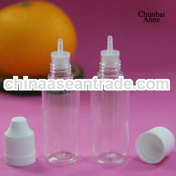 vapor liquid dropper 20ml pet plastic bottle with long tip TUV/SGS certificate
