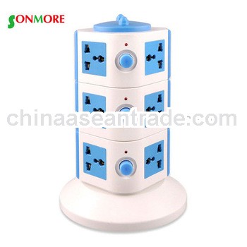vertical universal electrical plugs and sockets with surge protection