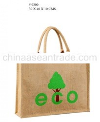 Document bag in Jute with rolled tape handle