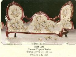 Cameo Triple Chaise Mahogany Indoor Furniture.
