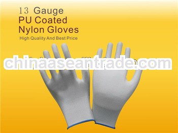white pu coated nylon glove