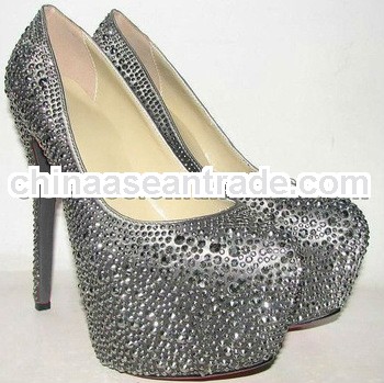 women platform wedding diamond high heel shoes large sizes