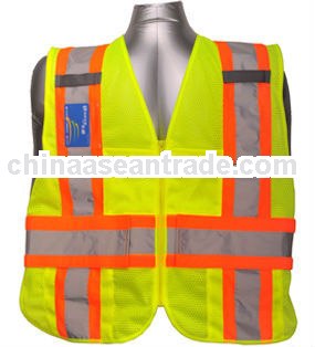 yellow high visiblity safety vest with pockets