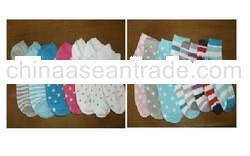Stock Lot of Children Sneaker and ankle Socks - with pattern