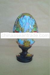 Wooden Duck Egg With "Ganesh"